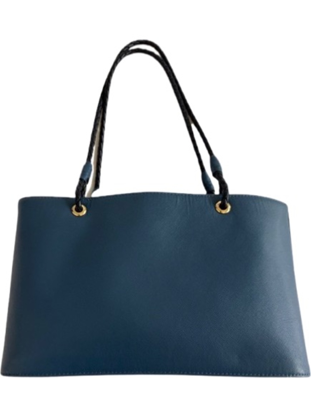 🇯🇵HAMANO Hikaku Kogei Luxury Saffiano Leather Structured Tote Deep Teal Blue 🇯🇵
